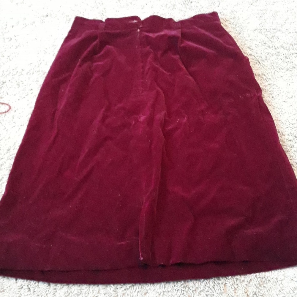 Burgandy suede skirt